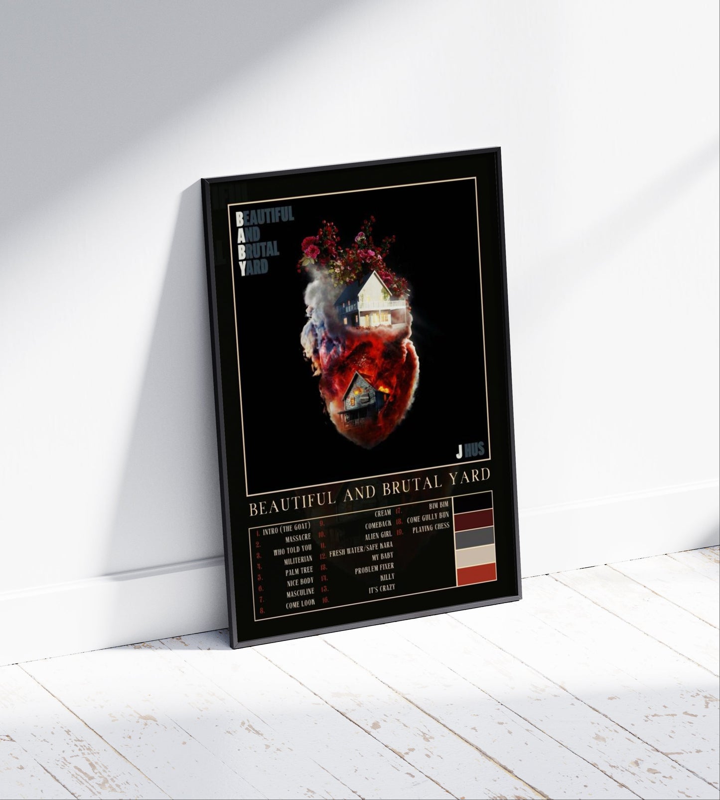 J Hus 'Beautiful and Brutal Yard' Album Poster