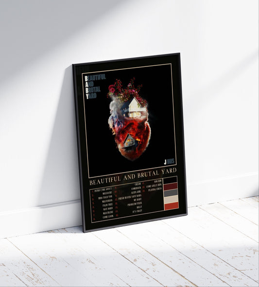 J Hus 'Beautiful and Brutal Yard' Album Poster