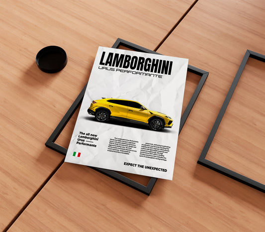 Lamborghini Urus Newspaper Poster