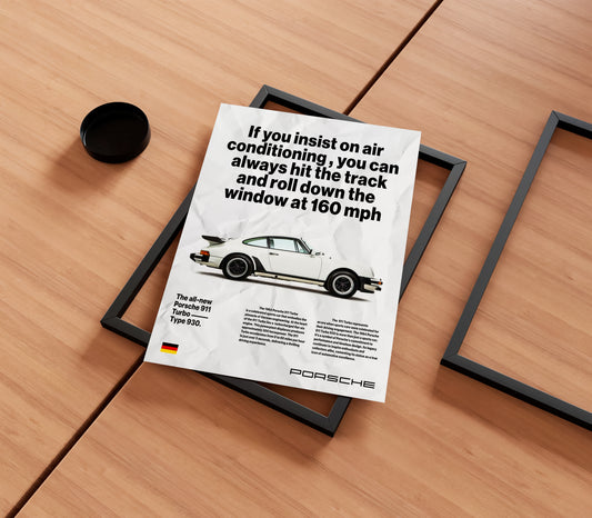 Vintage Porsche 911 Turbo Newspaper Poster