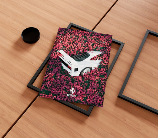Ferrari F40 Flower Poster