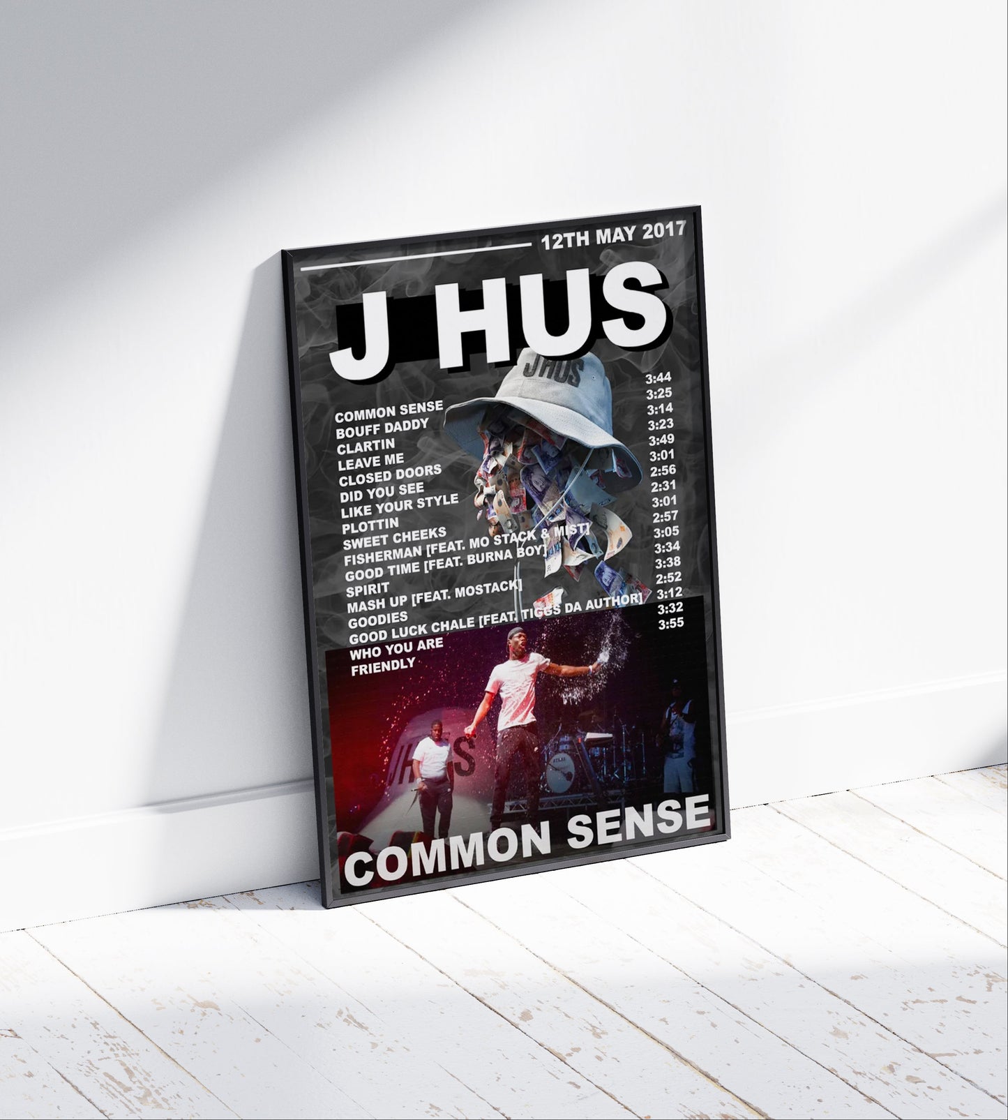 J Hus 'Common Sense' Album Poster