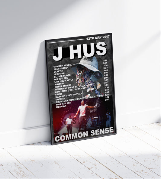 J Hus 'Common Sense' Album Poster