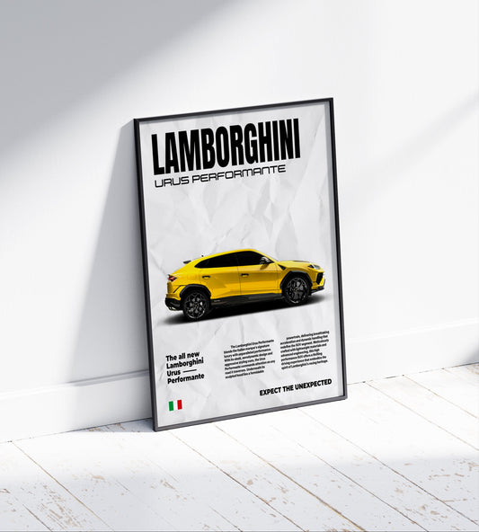 Lamborghini Urus Newspaper Poster