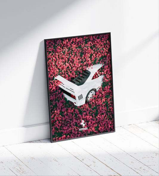 Ferrari F40 Flower Poster