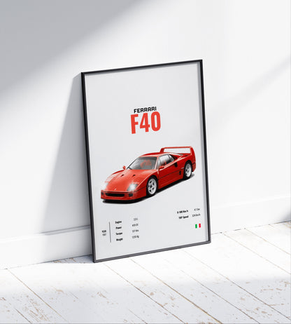 Ferrari F40 Poster