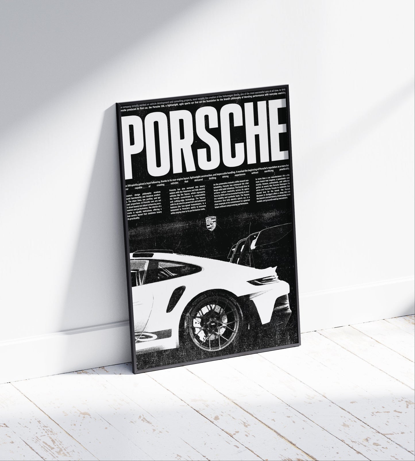 Porsche B&W Poster