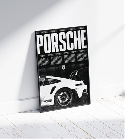 Porsche B&W Poster